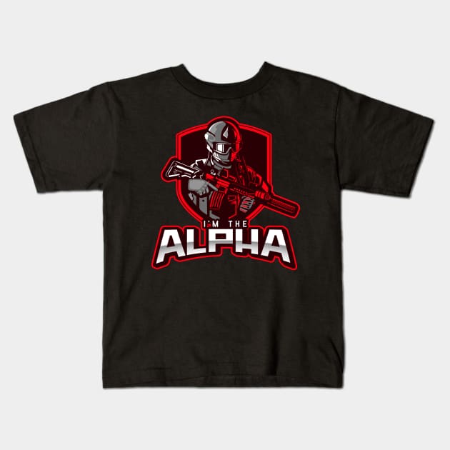 I'm The Alpha (1) Kids T-Shirt by CavemanMedia